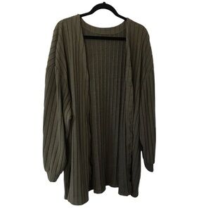 NWOT Shein Curve 4X olive green ribbed cardigan
